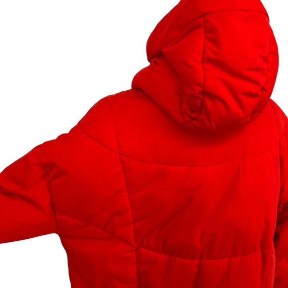 Avec Les Filles Hooded Puffer Coat Jacket Orange Size Large - Picture 6 of 11